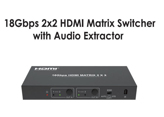 गुणवत्ता  Type A 18Gbps 2x2 HDMI Matrix Switcher With Audio Extractor कारखाना
