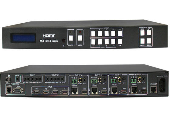 HDMI1.4 4X4 HDBaseT मैट्रिक्स स्विचर 4Pcs 70M और 100M HDMI HDBaseT रिसीवर के साथ