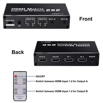 ईडीआईडी समर्थन 70 मीटर आईआर HDBaseT 4X4 आईआर रिमोट कंट्रोल के साथ एचडीएमआई मैट्रिक्स स्विचर