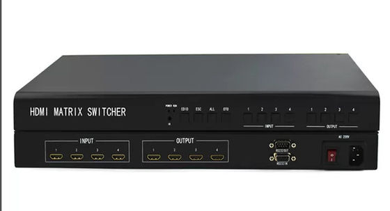 आउटपुट 18Gbps 4 X 4 HDMI मैट्रिक्स स्विचर 4Kx2k 60Hz आउटपुट रिज़ॉल्यूशन तक के साथ