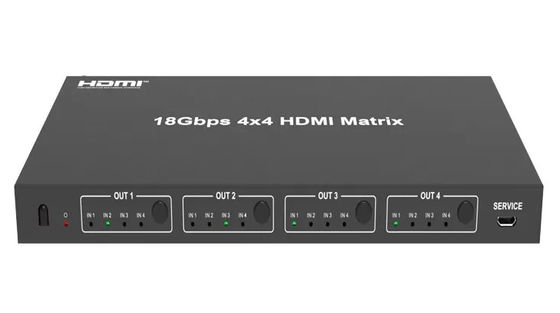 आउटपुट 18Gbps 4 X 4 HDMI मैट्रिक्स स्विचर 4Kx2k 60Hz आउटपुट रिज़ॉल्यूशन तक के साथ