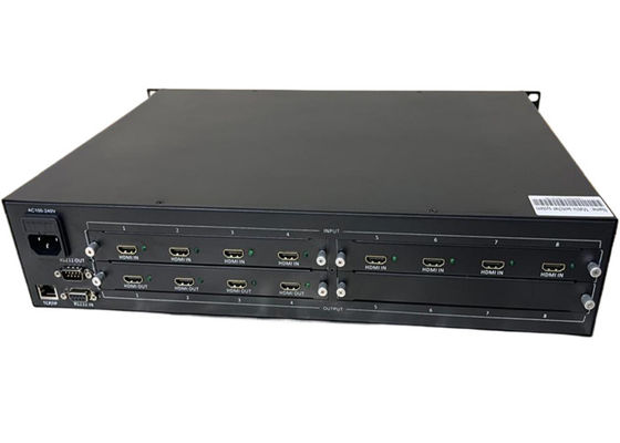 रैक माउंटेबल वीडियो मैट्रिक्स स्विचर पावर सप्लाई के साथ AC 100-240V IR रिमोट कंट्रोल