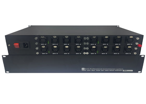 1 यू केसिंग के साथ 8-सीएच 6-सीएच ऑडियो फाइबर ऑप्टिक ऑडियो एक्सटेंडर