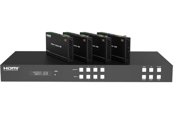 4K604 के साथ VINCAN 4x4 HDBaseT HDMI मैट्रिक्स स्विचरः4:4पेशेवर एवी वितरण के लिए पीओसी और 4 रिसीवर