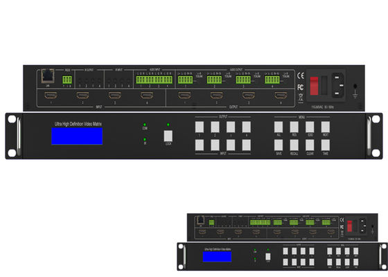 निर्बाध IR ऑडियो UHD HDMI 2.0 मैट्रिक्स स्विचर 4K 60Hz 18Gbps 4x4