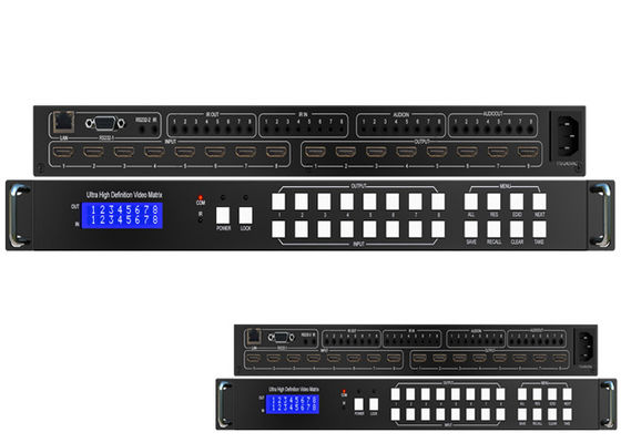 18Gbps 8x8 निर्बाध IR ऑडियो UHD HDMI 2.0 मैट्रिक्स स्विचर 4K 60Hz