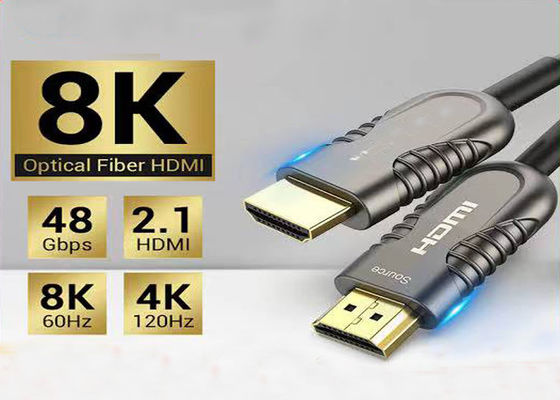 10.2Gbps एचडीएमआई फाइबर ऑप्टिक केबल एचडीएमआई 2.1 प्रोटोकॉल के साथ 10 मीटर सक्रिय ऑप्टिकल एचडीएमआई केबल ट्रांसमिशन के लिए