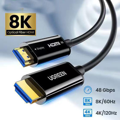 4K 60Hz रिज़ॉल्यूशन एचडीएमआई 2.1 फाइबर केबल लंबी दूरी के एचडीआर समर्थन के साथ